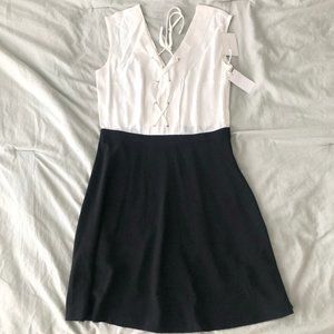 1. State White & Black Color Block Dress